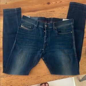 Diesel  Tepphar Blue Slim Jeans with Modern Distressed Look